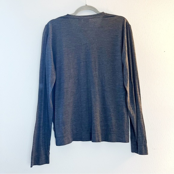 Boss Hugo Boss Top Silk & Cashmere Grey Long Sleeves V Neck Top Sz L EUC - Picture 7 of 11